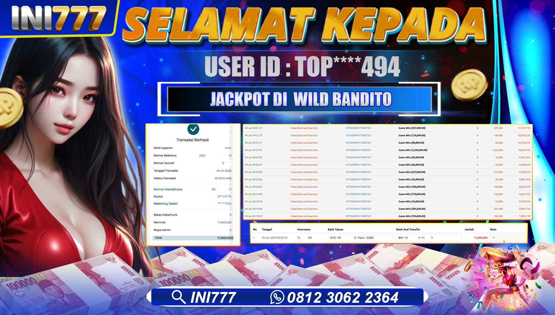INI777 di Game Slot Wild Bandito RP.11.000.000 LUNAS