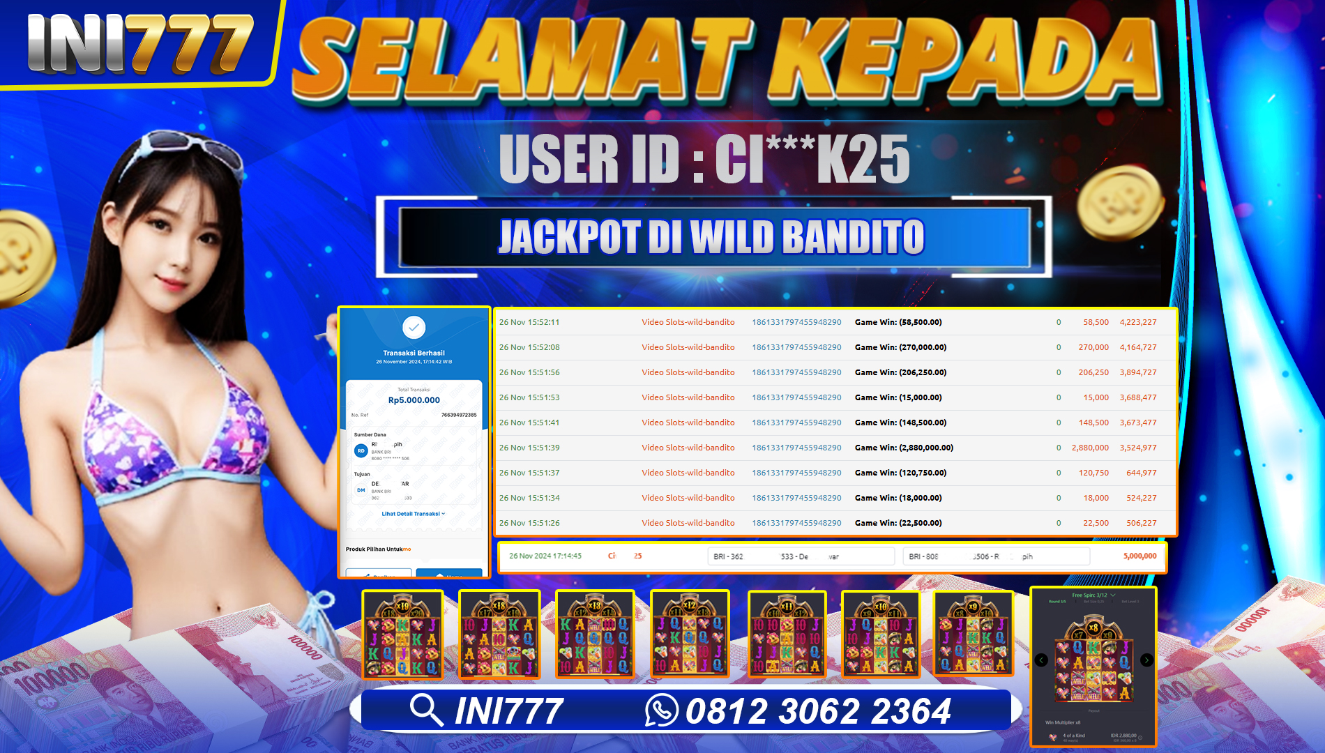 INI777 di Wild Bandito RP.5.000.000 LUNAS