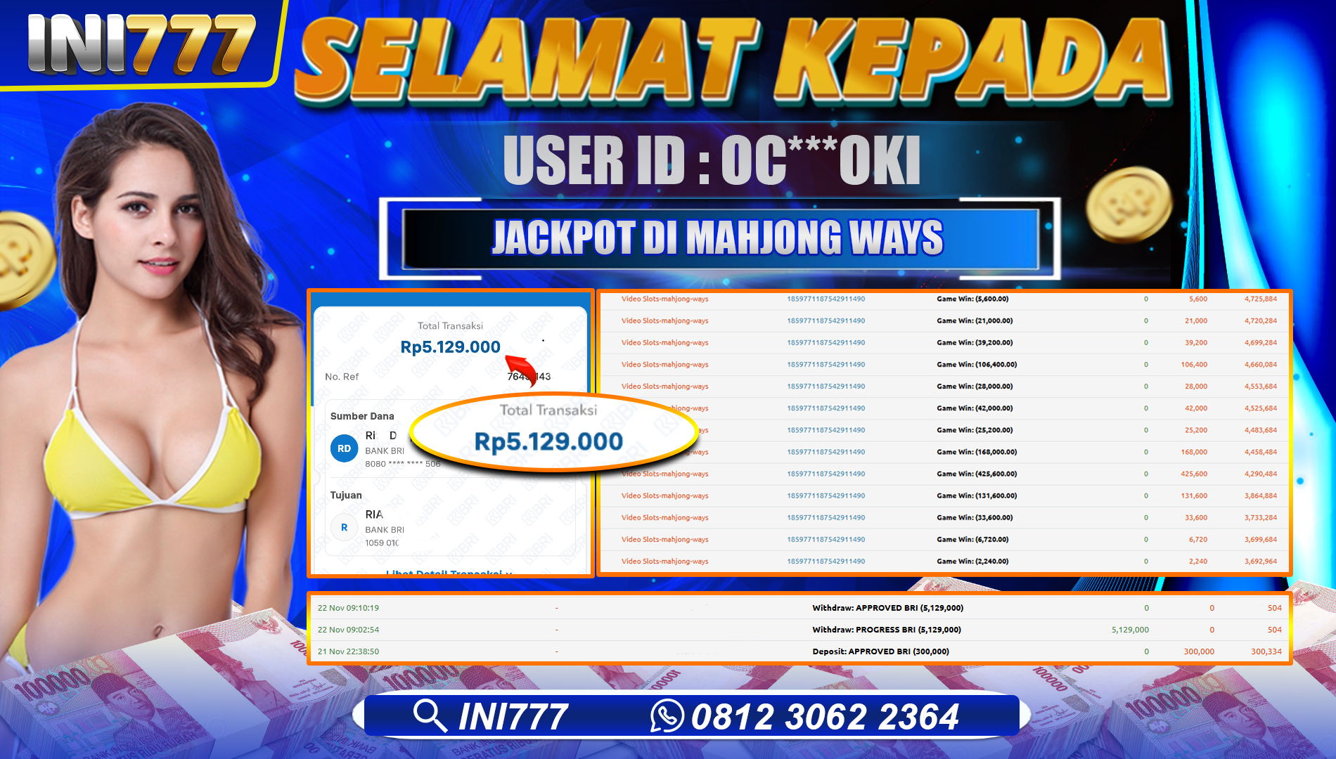 INI777 di MAHJONG WAYS 2 RP.5.129.000 LUNAS