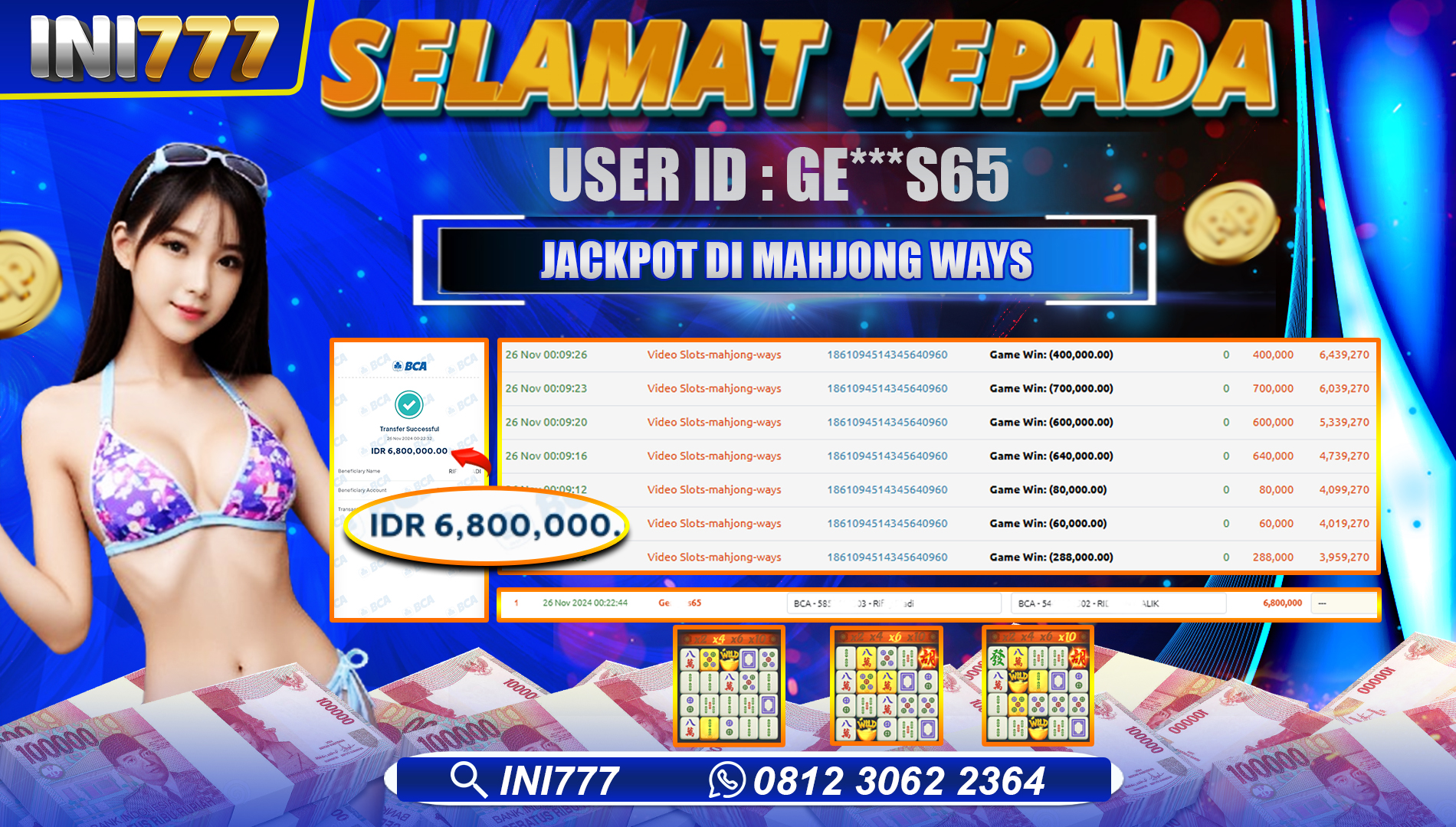 INI777 di Mahjong Ways RP.6.800.000 LUNAS