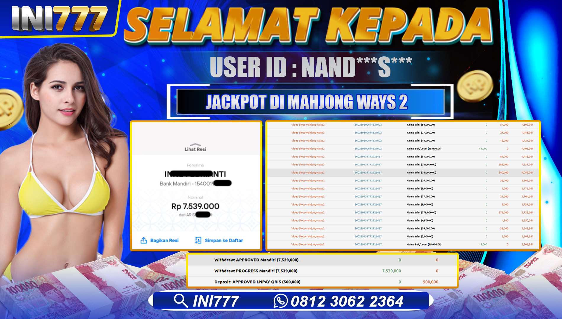 INI777 di MAHJONG WAYS 2 RP.7.539.000 LUNAS