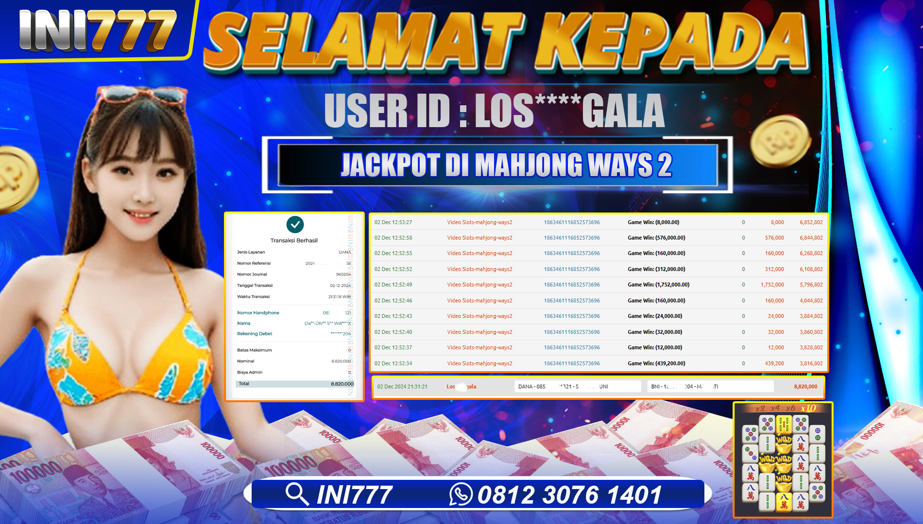 INI777 di Mahjong Ways 2 RP.8.820.000 LUNAS